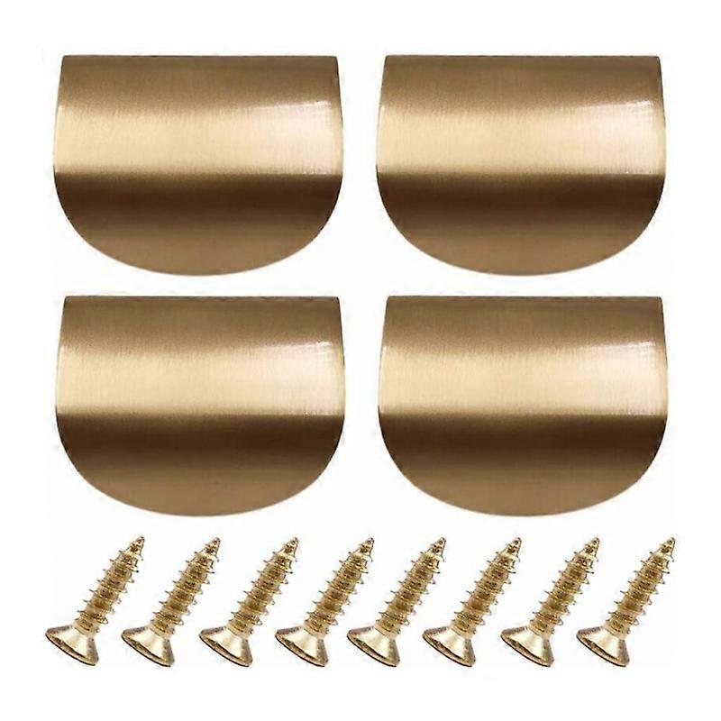 4 Pack Brass Concealed Drawer Pulls - Copper - Back Mount Concealed Drawer Pulls - Arched Edge Concealed Drawer Pulls - Invisible Concealed Drawer Pu