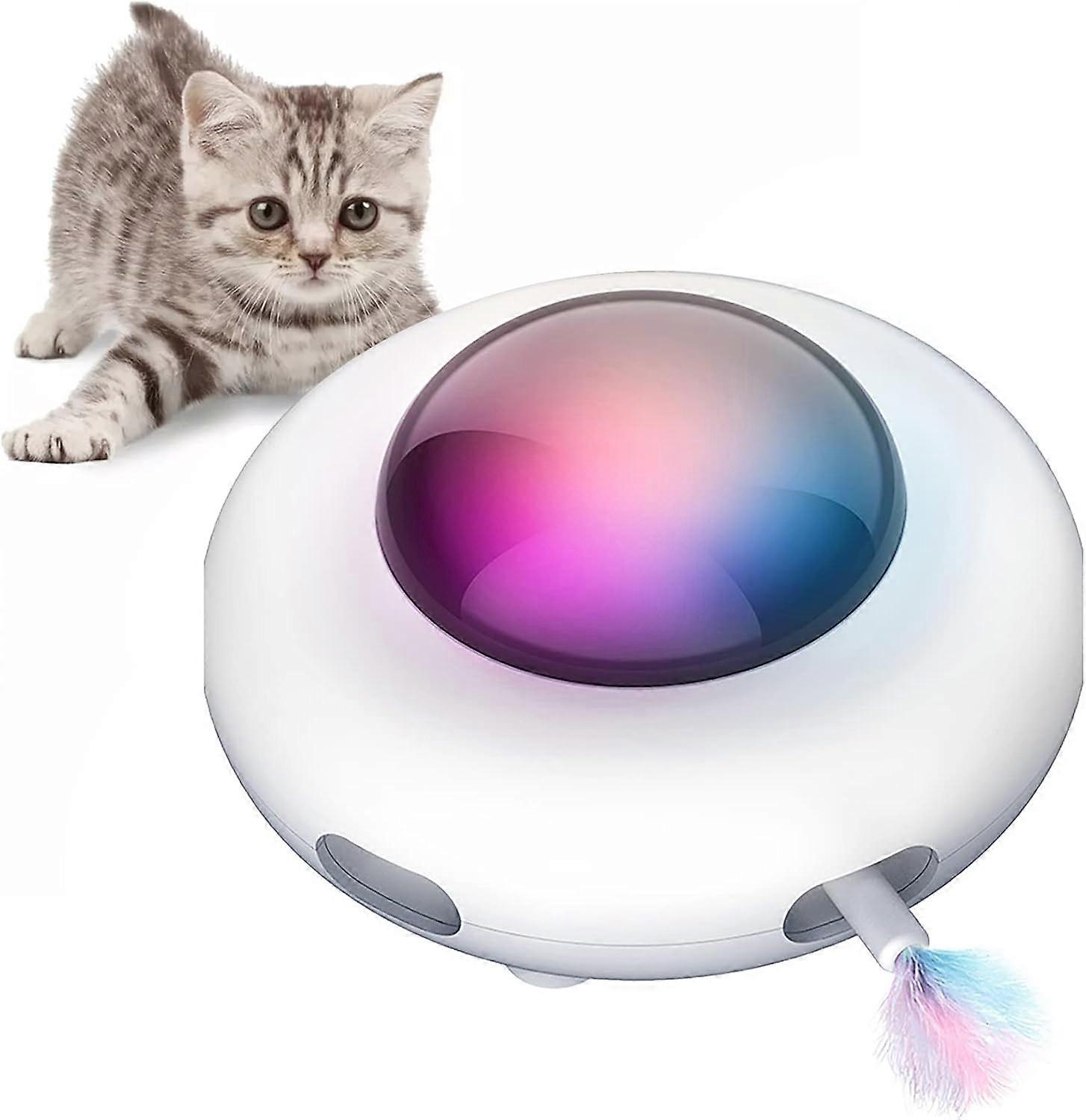 Smart Cat Toy for Feathered Cat, 3 Modes Electronic Random Automatic Work Toy Interesting Stimulator, USB Rechargeable