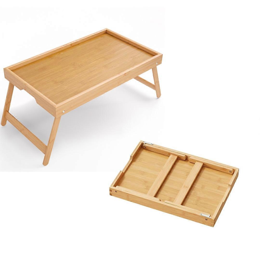 Bamboo Tray Table with Foldable Legs, Bed Tray Table for eating and laptops