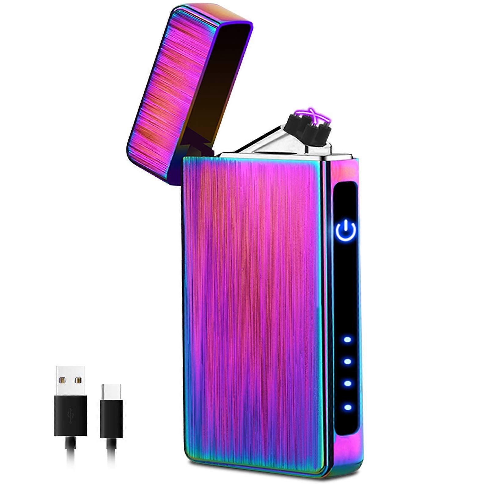 Double Arc Electric Lighter, USB Rechargeable Lighter Touch Control (Colorful) (AAA)