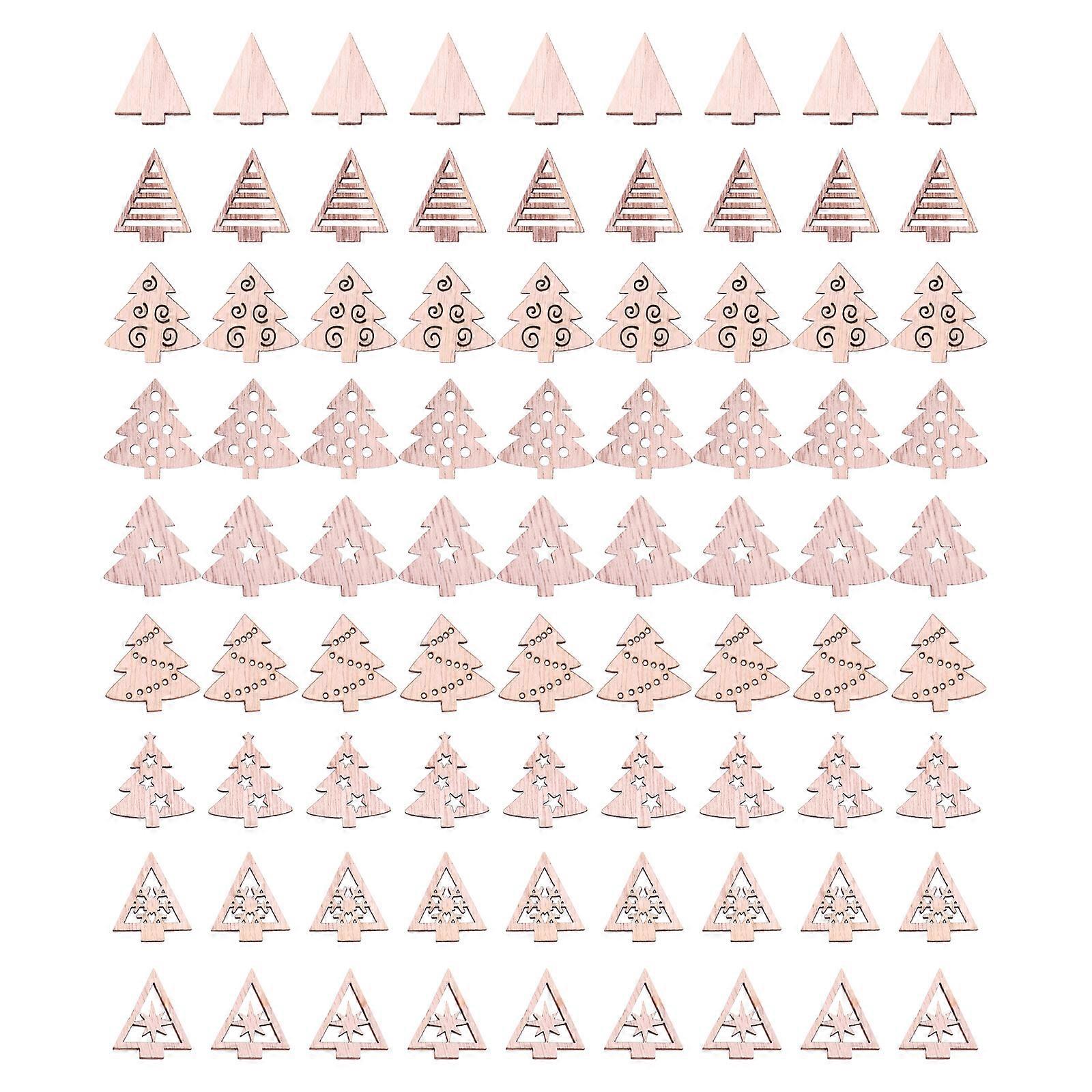100 Pcs Khaki Wooden Christmas Decorations DIY Craft Accessories for Tabletop, Tree Hanging, Painting, Jewelry & Holiday Use – Laser Cut Multipurpose