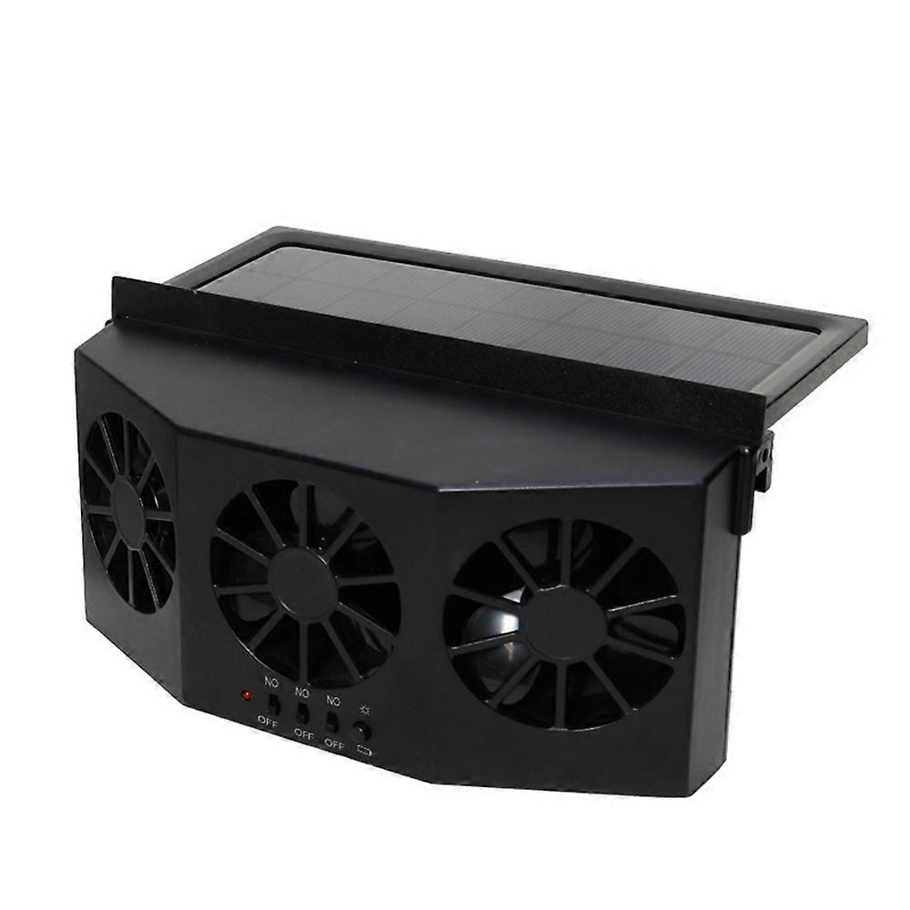 Solar Car Cooler Fan 3 Fan Car Solar Power Air Vent Radiator Car Window Fan
