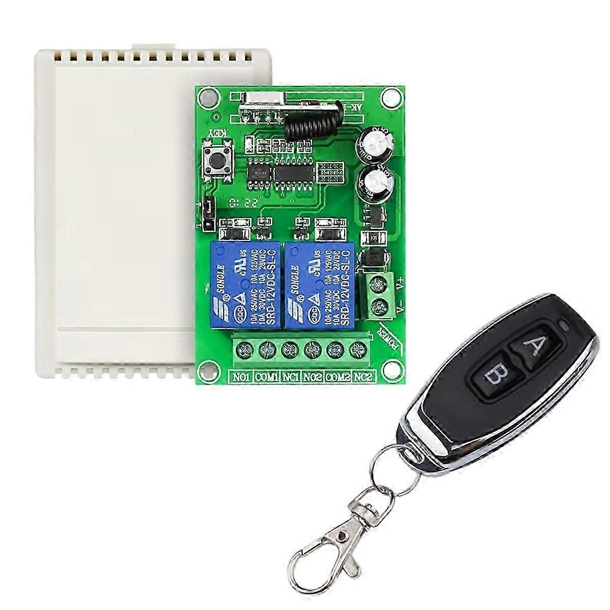 433MHz Universal Remote Control Switch Wireless Relay 2CH Module RF Receiver Transmitter DC 12V 24V
