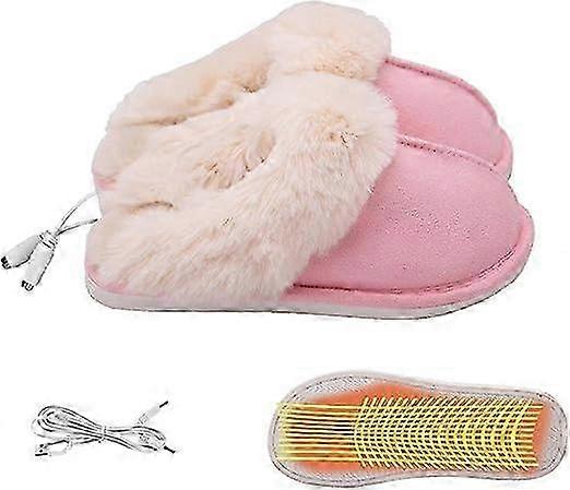 Pantofole riscaldate Scaldapiedi per l'inverno, pantofole in peluche a riscaldamento rapido USB per la casa e il lavoro