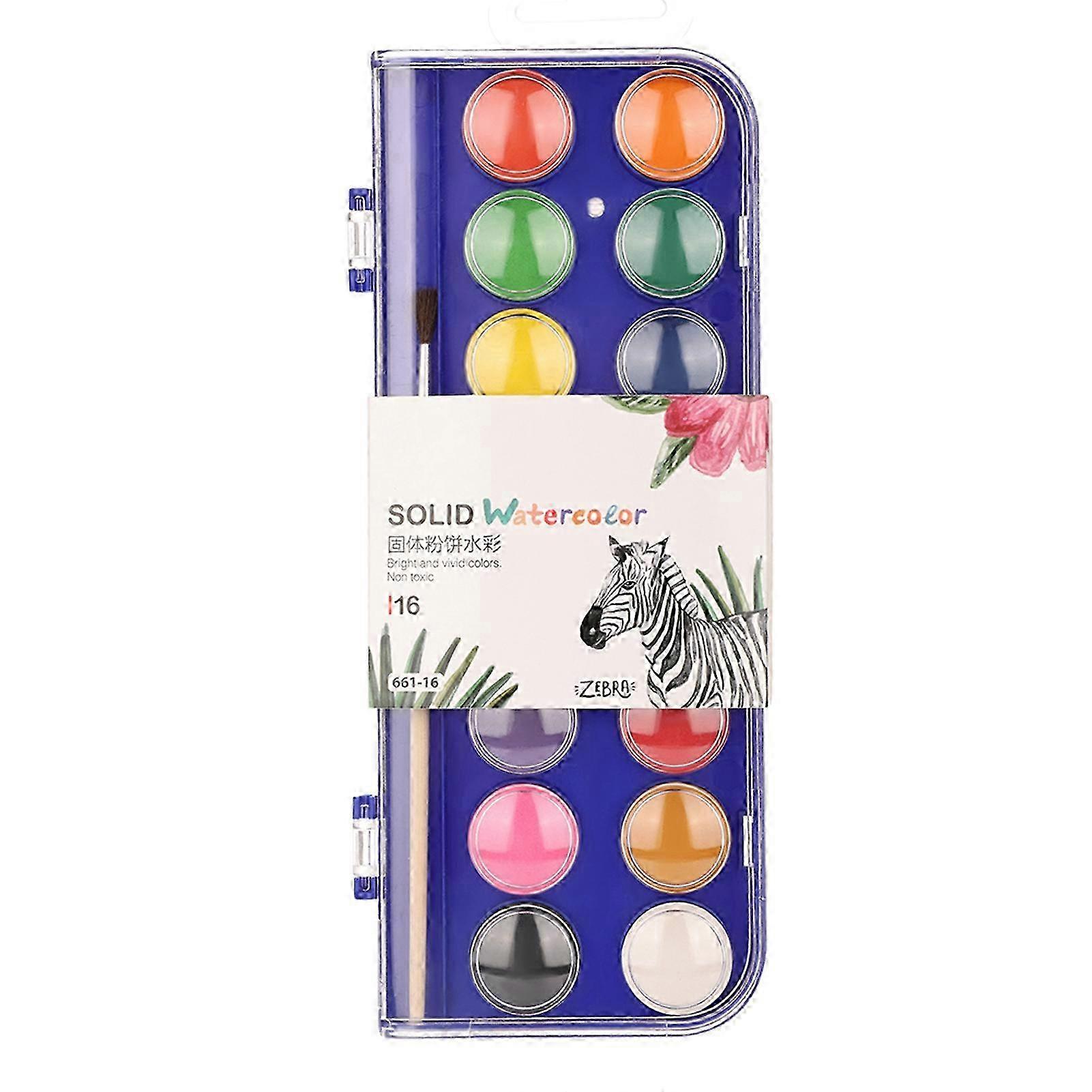 Solid Watercolor Cake Set with 10/12/16/28/36 Colors and Brush