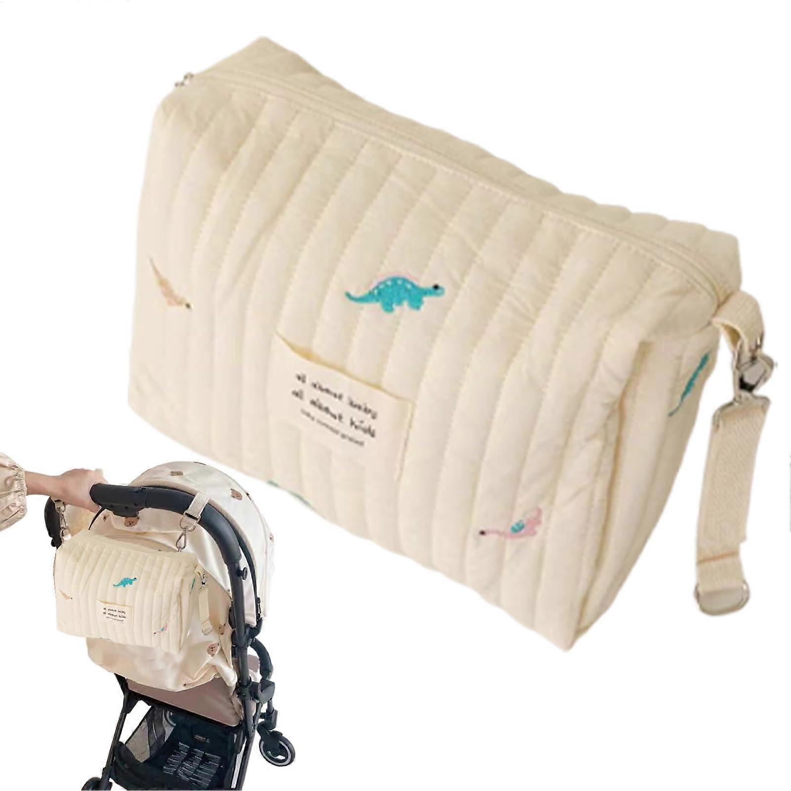Kids Nappy Bag, Portable Multi-Pocket Organizer, Water-Resistant Travel Pouch with Adjustable Shoulder Strap, Stroller Compatible