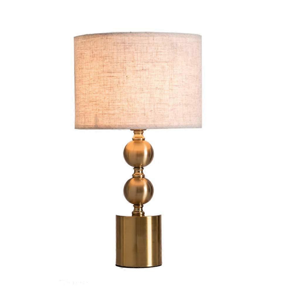 E27 Bedroom Bedside Lamp Simple Modern Metal Table Lamp Cloth Lampshade