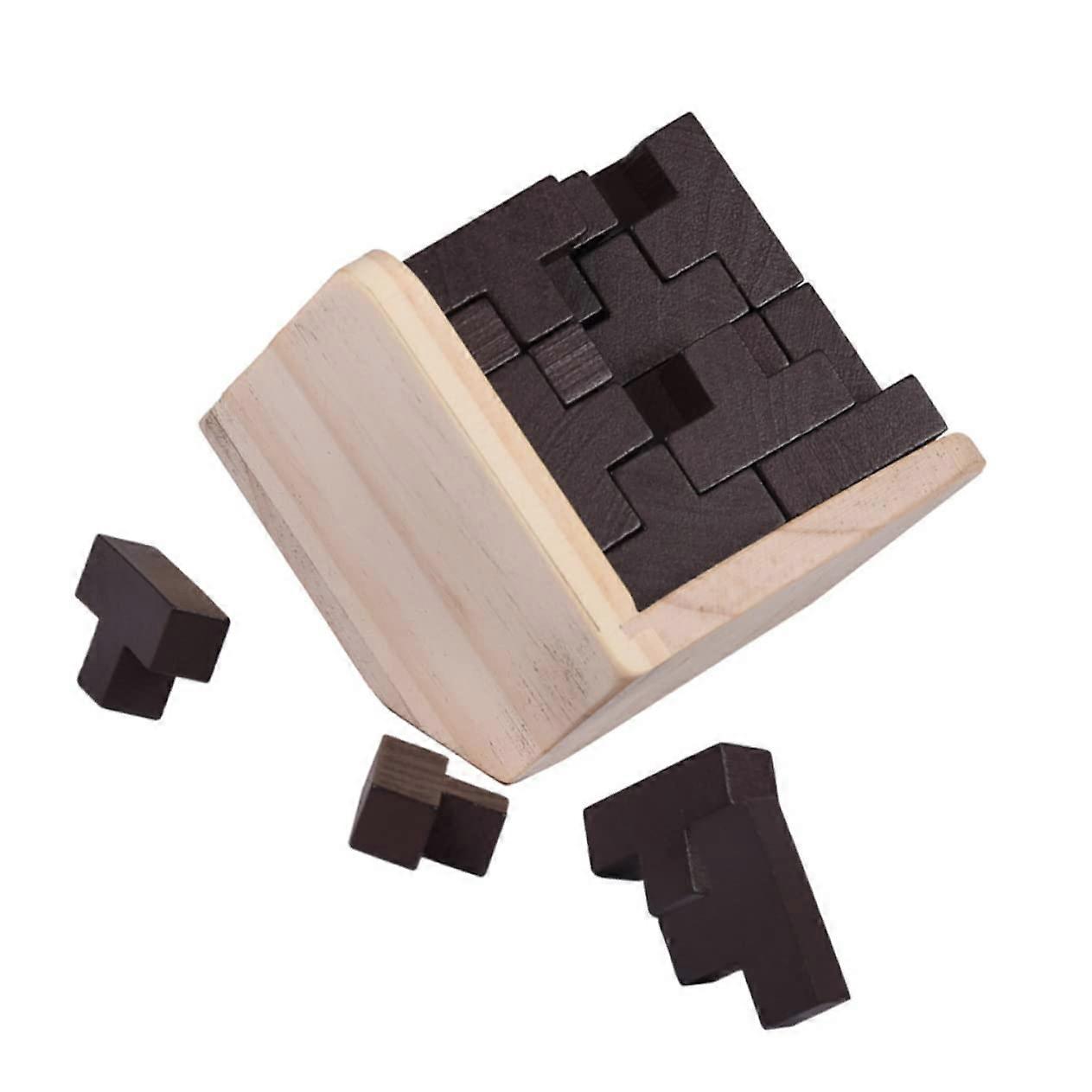 Wooden Puzzle Book for Adults and Kids, Brain Teaser Jigsaw Puzzles, Educational Puzzles on Puzzle Mat