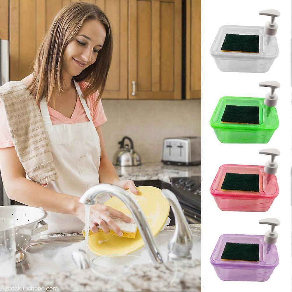 White (A)$ Kitchen detergent press box soap box dishwashing pot soap press soap dispenser soap dispenser