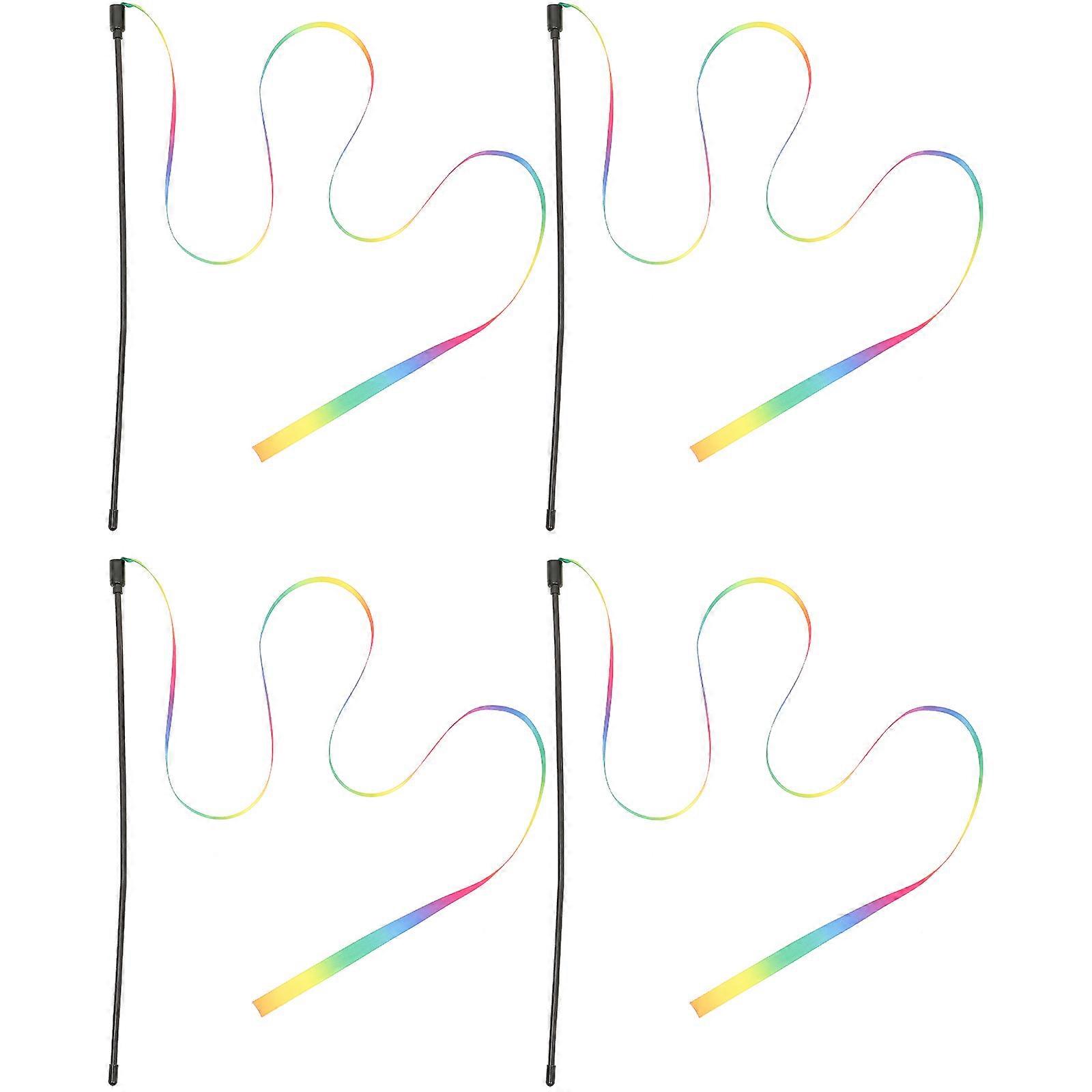 Colorful Teaser Wand with Rainbow Design for Indoor Cats – Interactive Playtime to Encourage Healthy Activity and Bonding