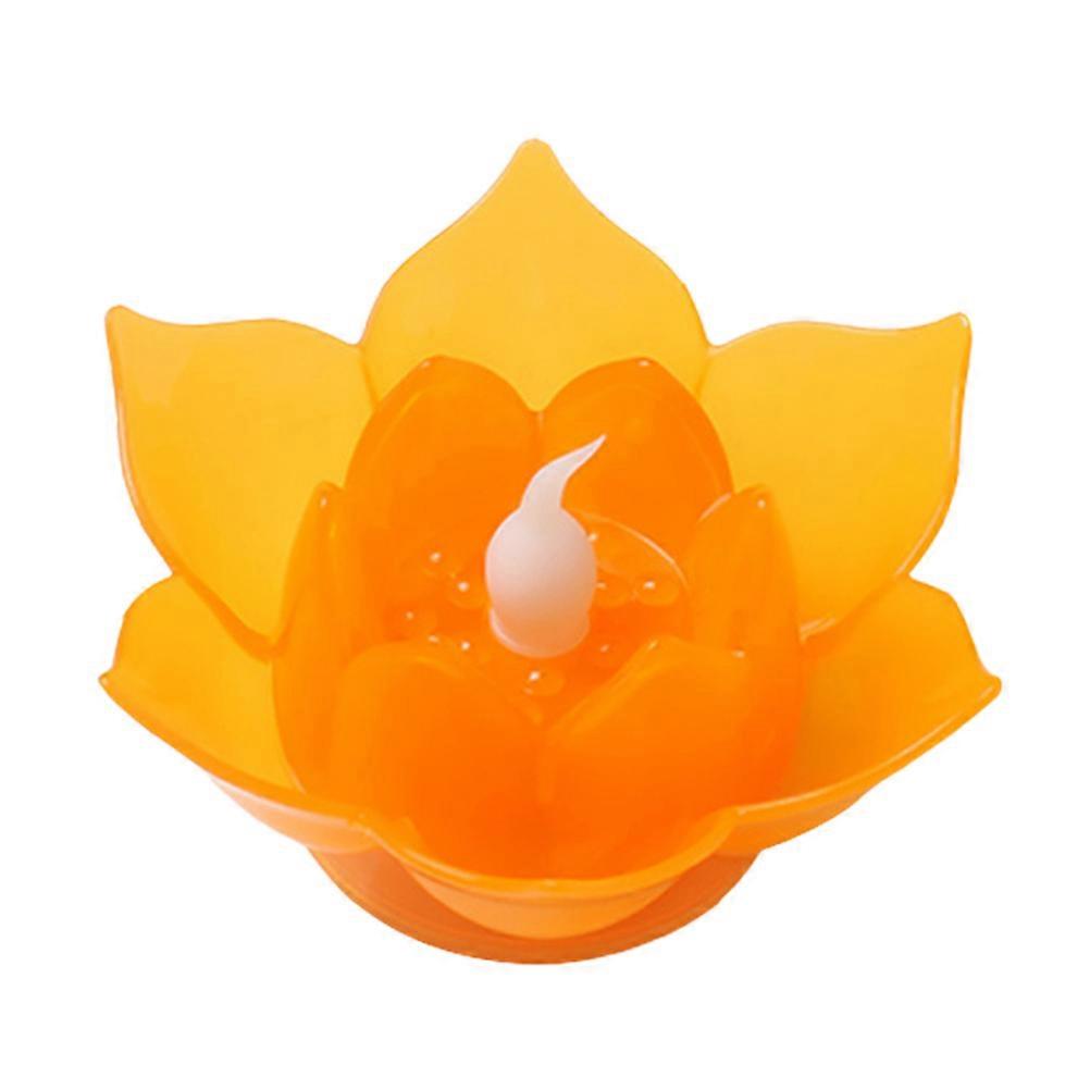 Flameless Led Electronic Lotus Candle Home Decoration Plastic 7 5 7 5Cm 3 5Cm Height 1Pc