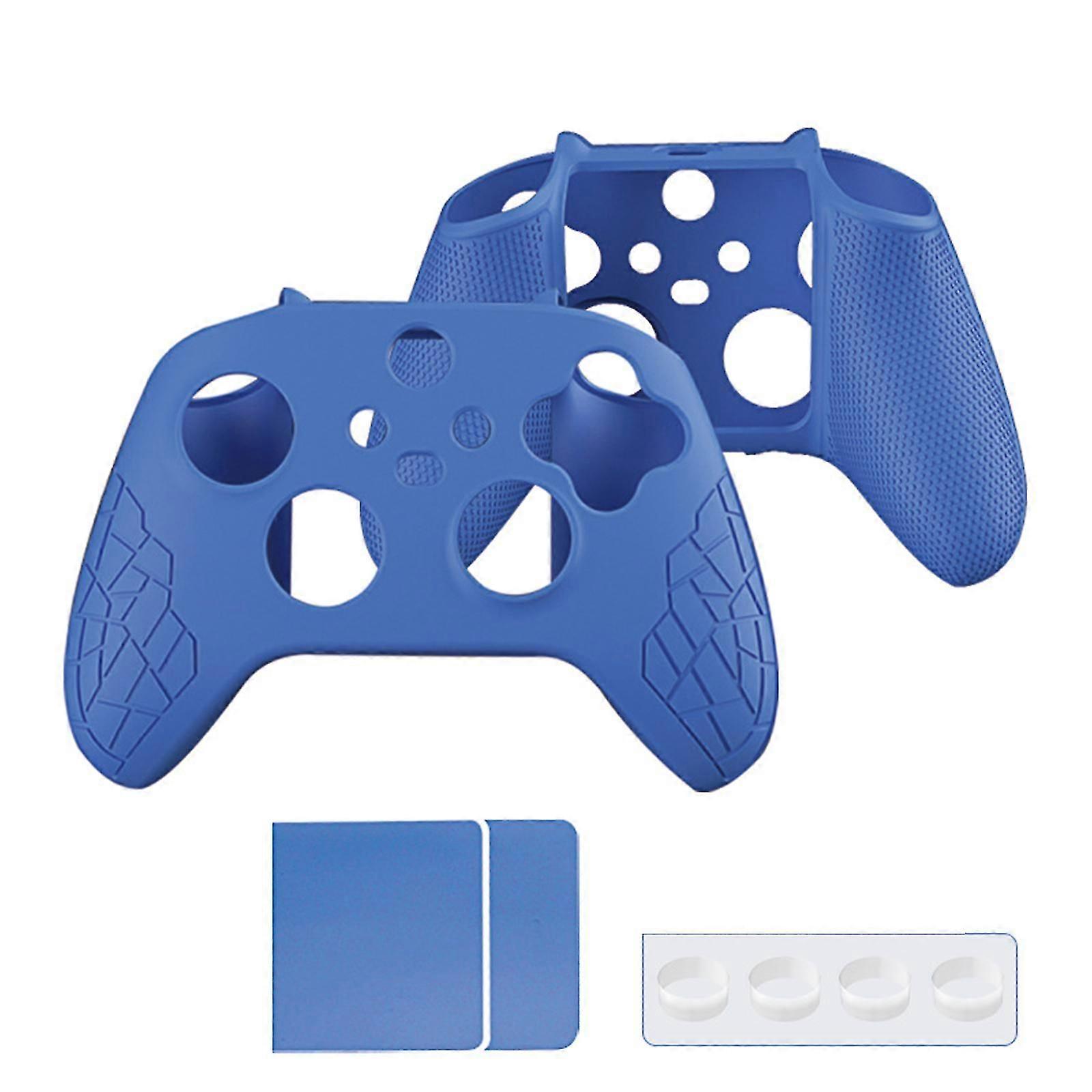 Silicone Cover Skin Case for Xbox Series X with Stickers and Anti-skid Rings