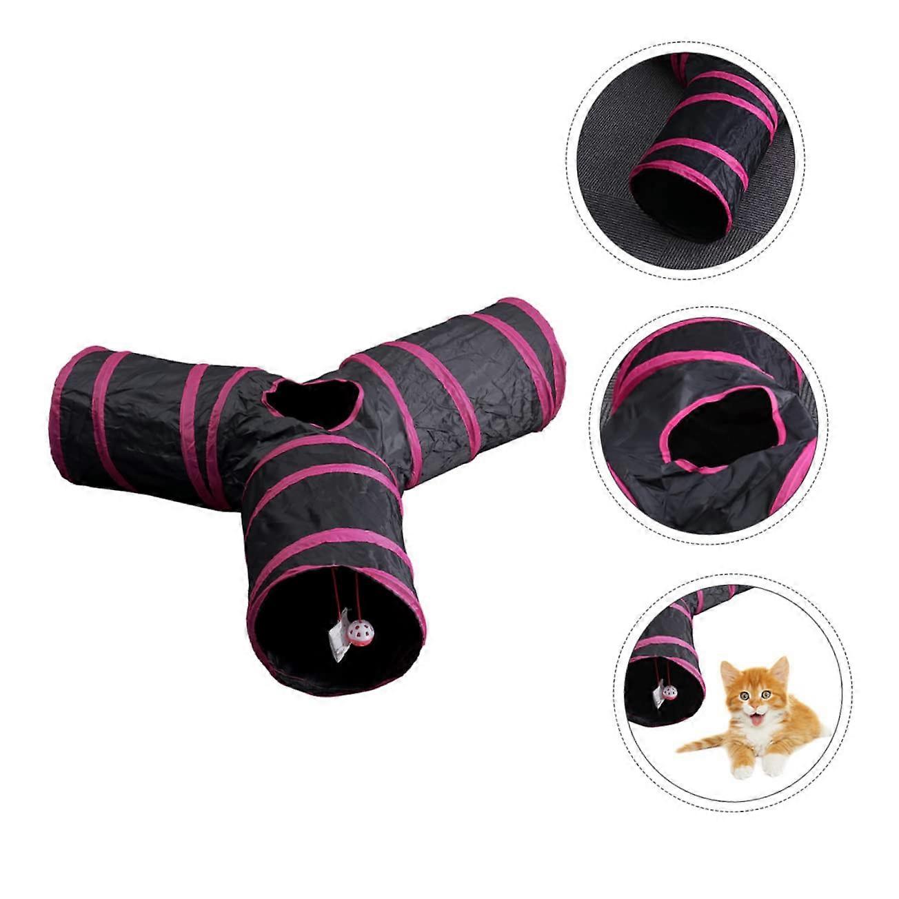1 Piece Collapsible Cat Tunnel for Pets Interactive Foldable Toy for Cats for Parties Outdoors Made of Durable Material Mixed Colors Random