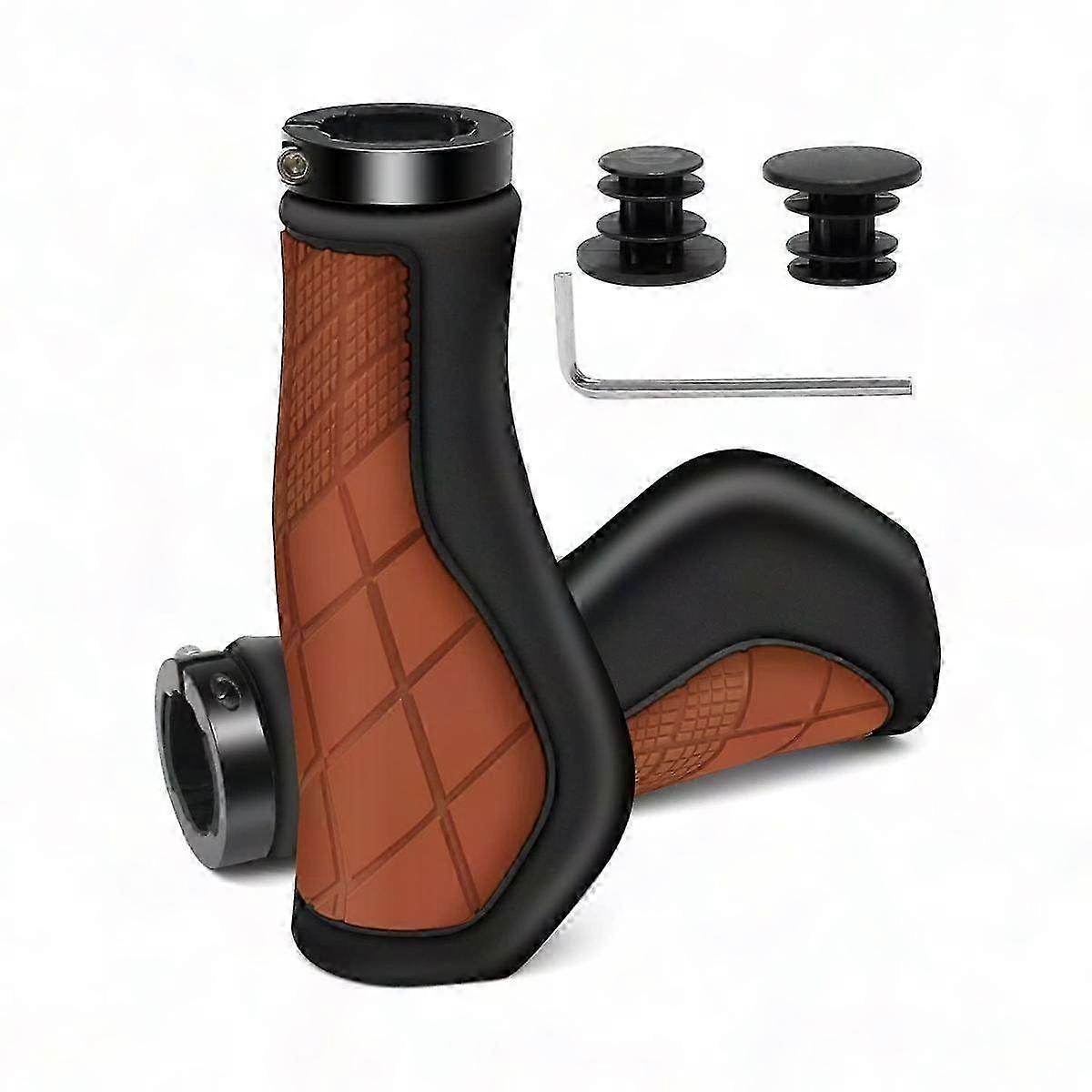 Comfortable Handlebar Grips - Non-Slip Rubber Design for 22.2mm E-Bikes & Bicycles