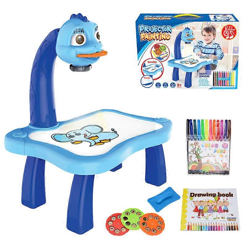 Children Drawing Table Multifunctional Smart Drawing Projector with Music for Educational Toy