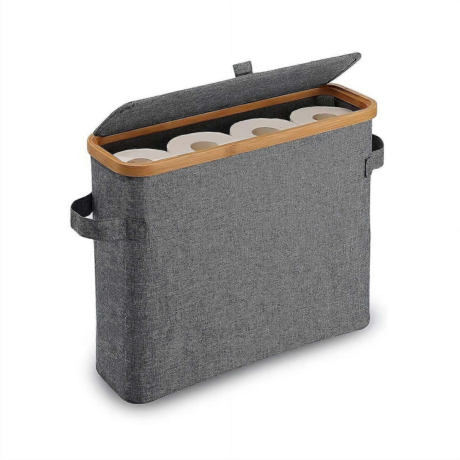 Fabric storage basket for paper towels, toilet paper holder, multifunctional, gray, 1 pc.