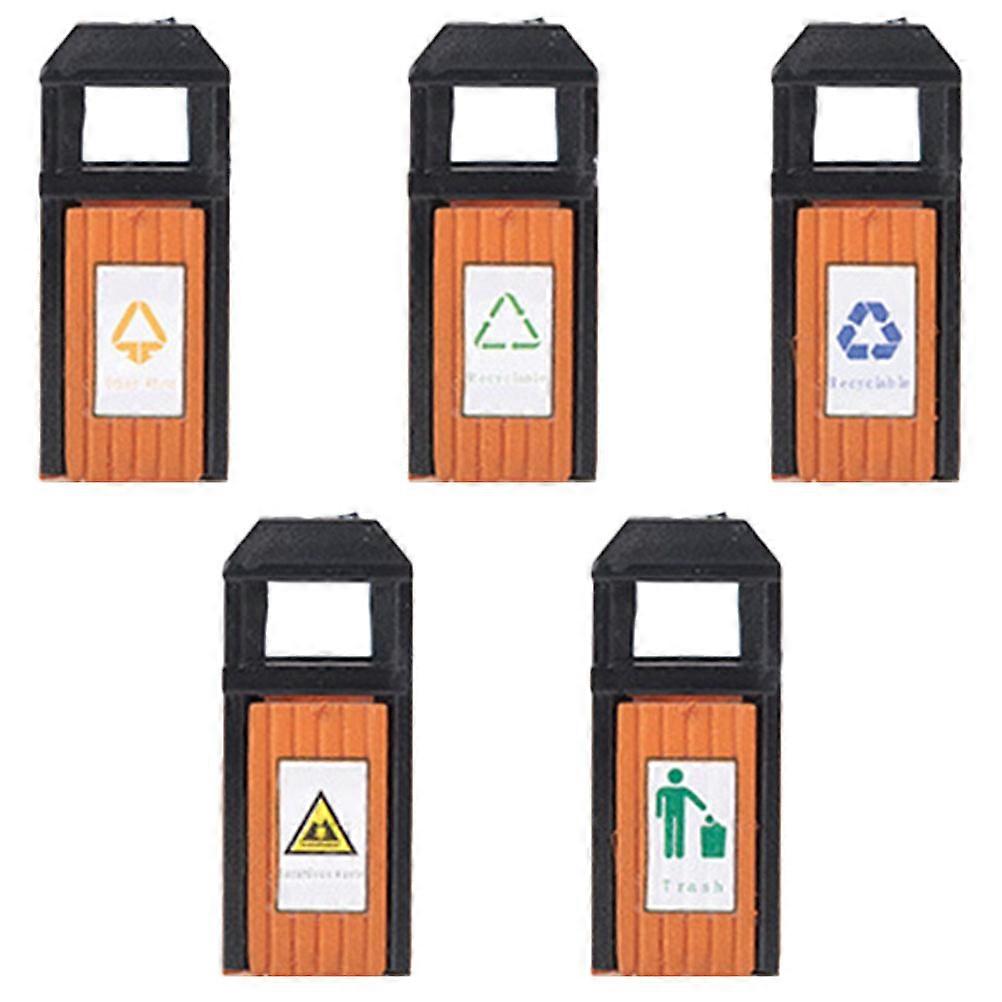 Miniature Garbage Bin Mini Trash Can Model Tabletop Display Multi 0.5X1.2CM 5Pcs