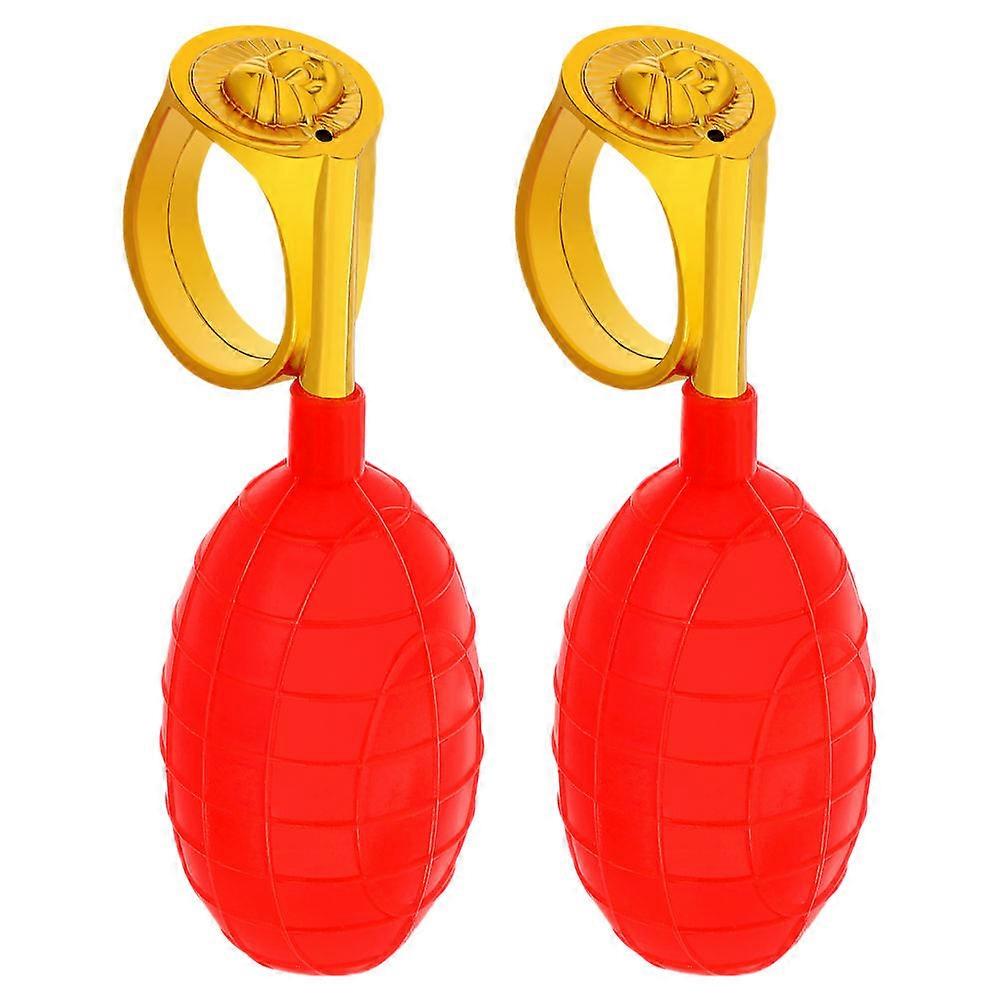Playful Items Easy To Use Squirting Ring Prank Gadget Red 3.1×1×1in 2Pcs