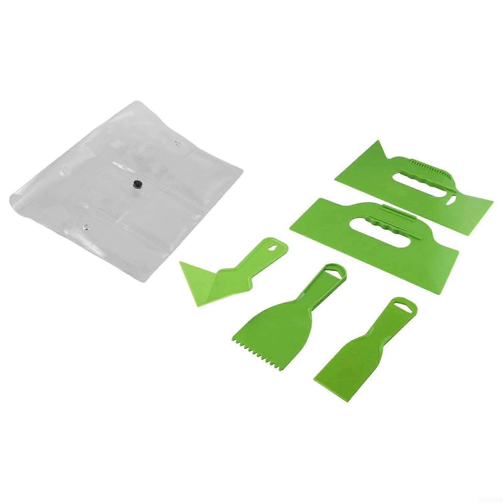 Ergonomic 5piece plastic scraper set for efficient floor and wall maintenance tasks