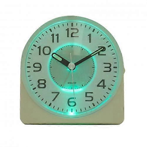 Hometime Silent Sweep Round Face Blinking Light Alarm Clock - White