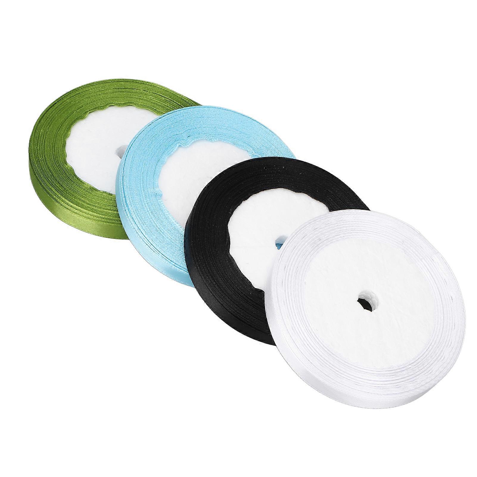 Satin Ribbon 1cm Width 22 Meters Length Waterproof Reusable 4 Color Sky Blue Black White Green Ribbon Fabric