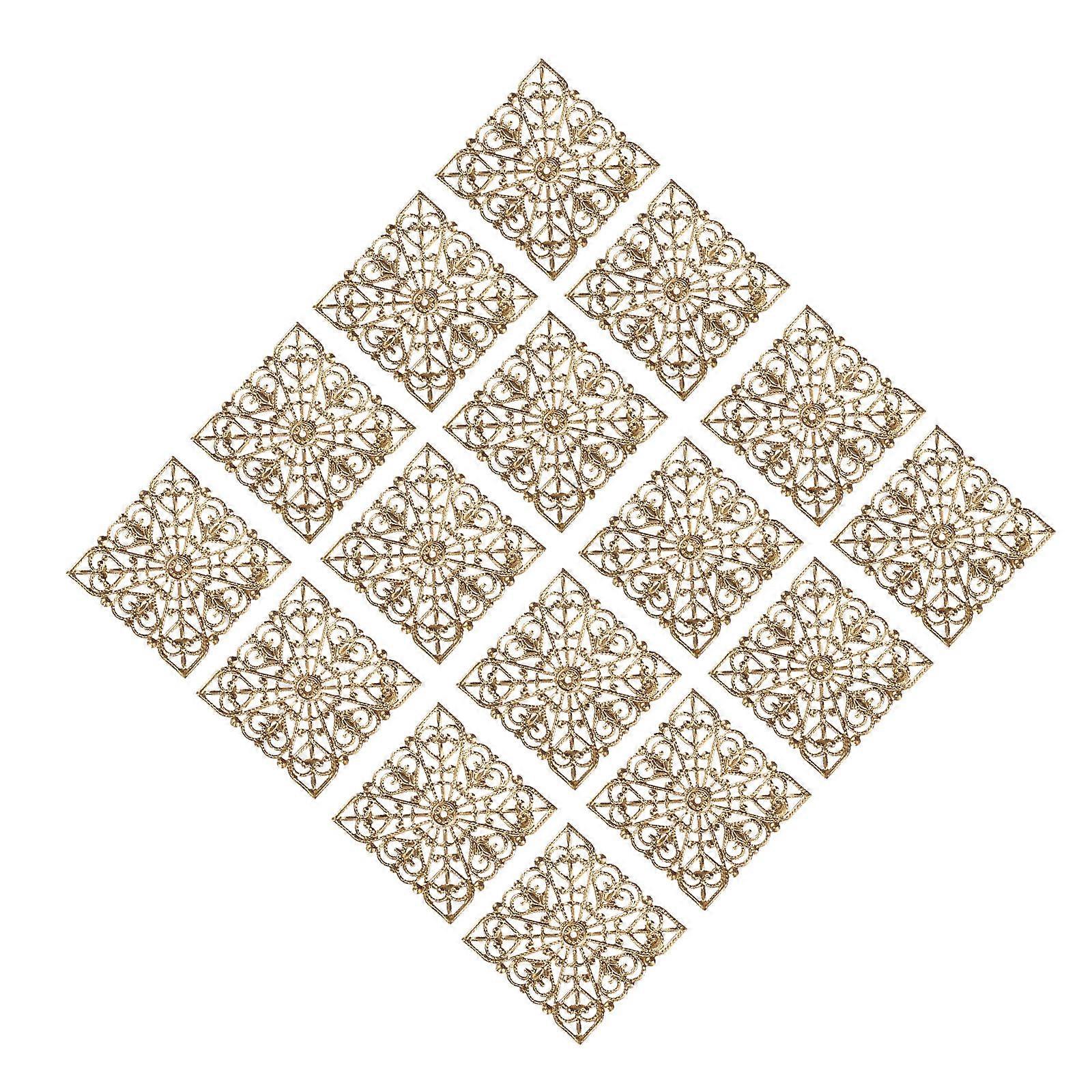 Corner Protector Square Shape DIY Home Decoration 4x4cm Golden 50Pack