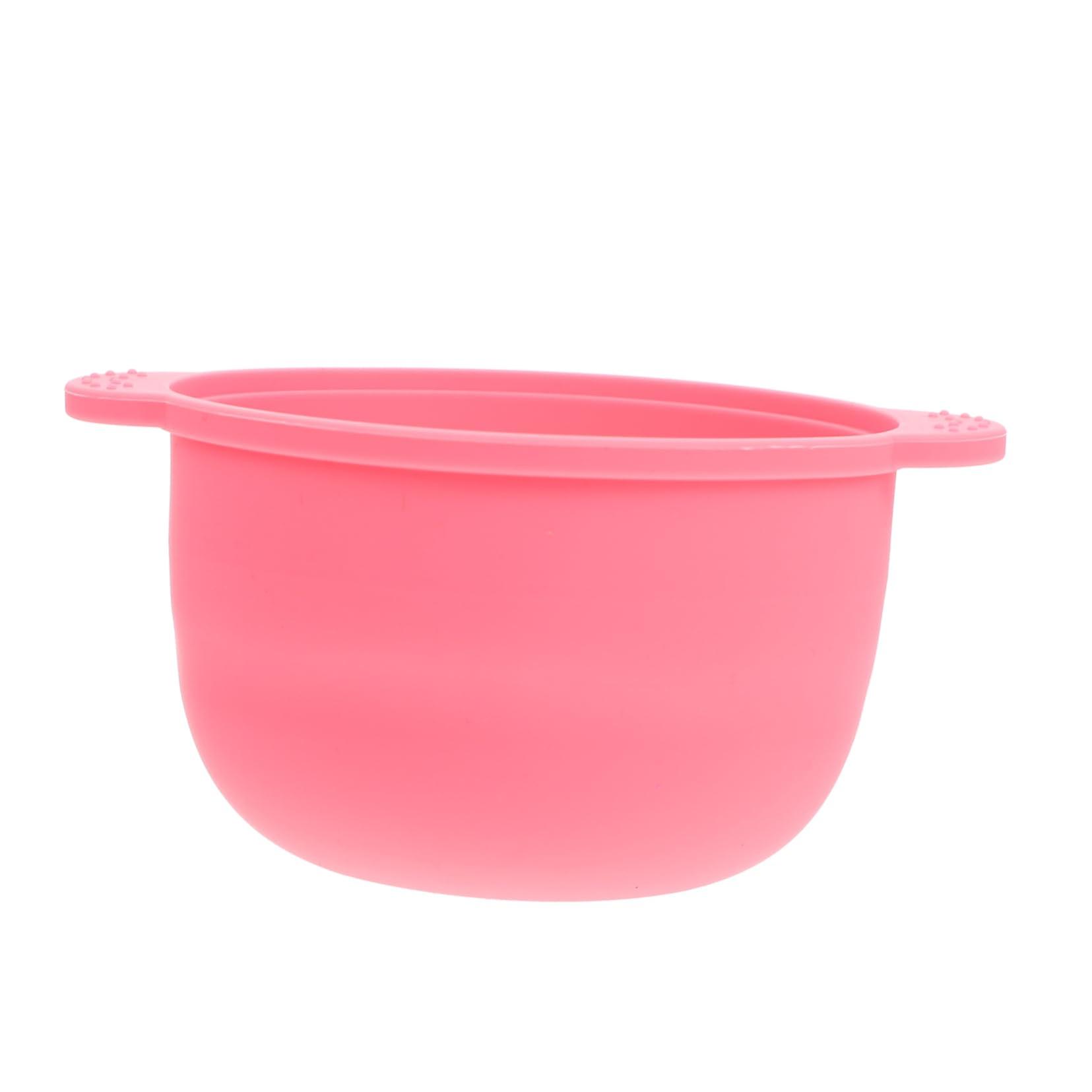 耐热硅胶蜡融化碗粉色 500 毫升内胆，可顺利脱毛和护肤