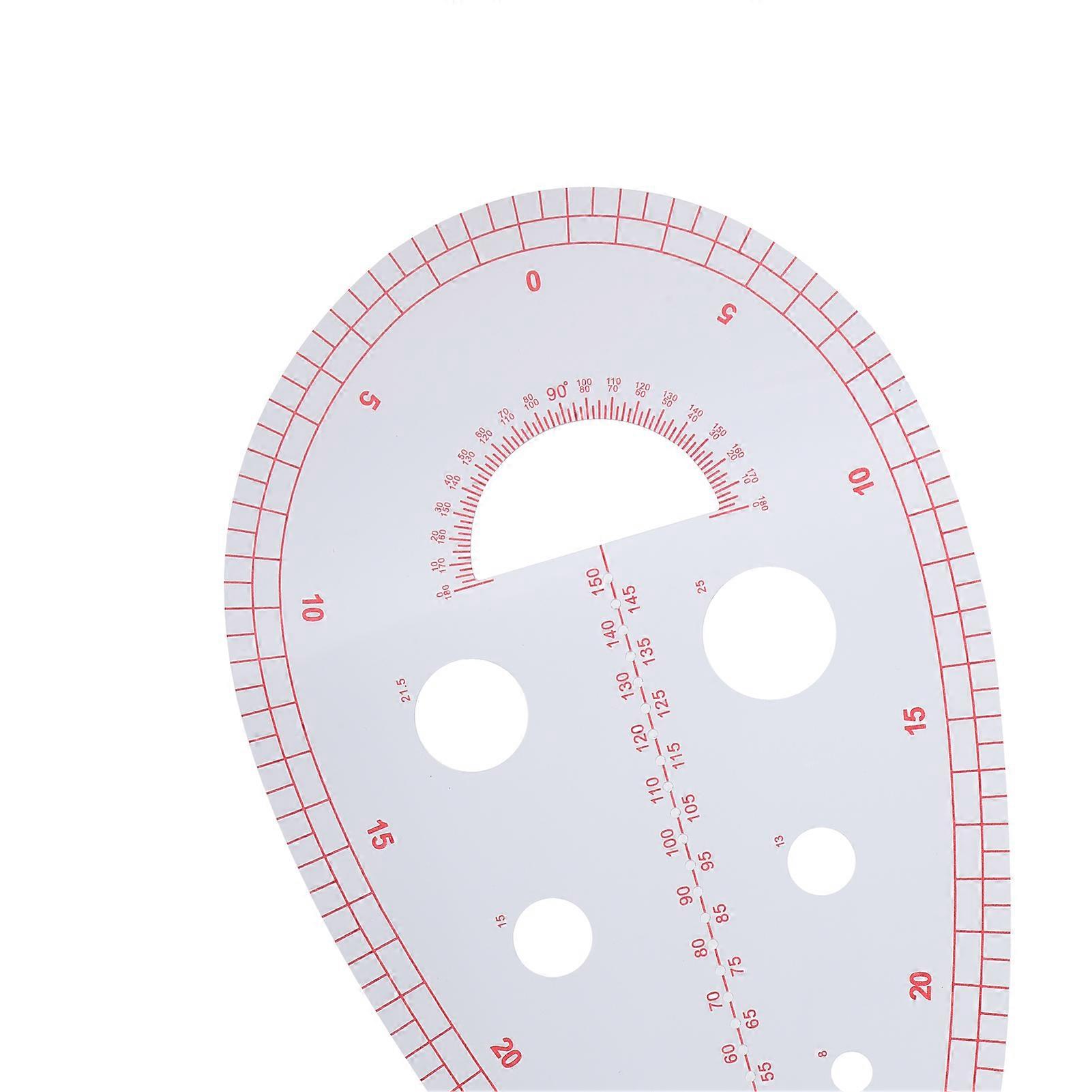 Clothing Measuring Ruler Set Multifunctional Pattern Cutting Sleeve Cage Curve Ruler 4‑Piece Set