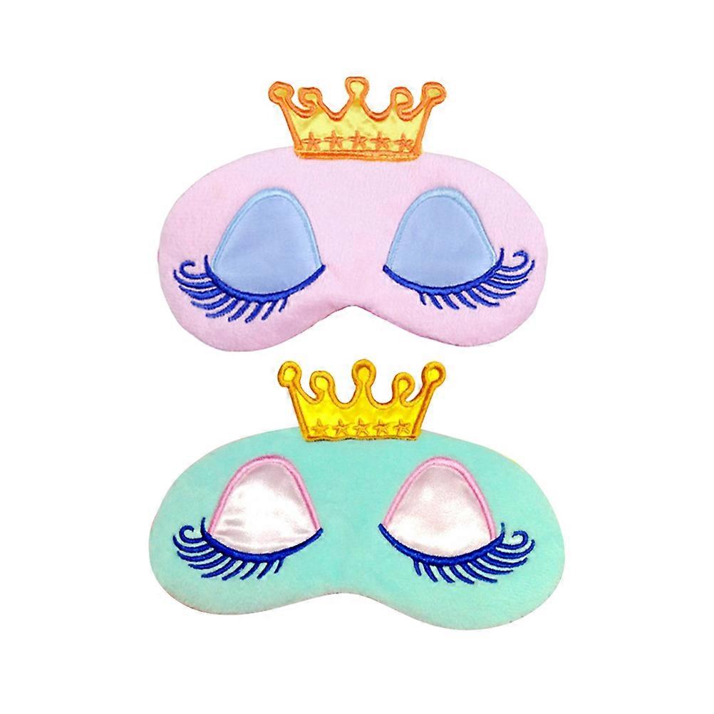 Cartoon Crown Eye Mask for Sleep Lightweight Plush and Comfortable with Double Ropes Design Assorted Color