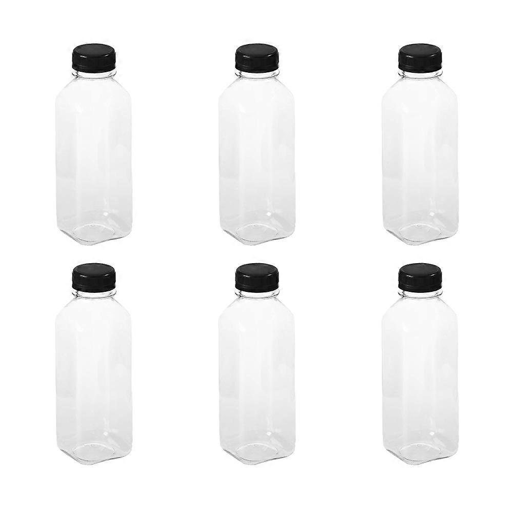 6PCS Black PET Storage Favor Jars with EasyGrip Lids for Drinking Juice and Water