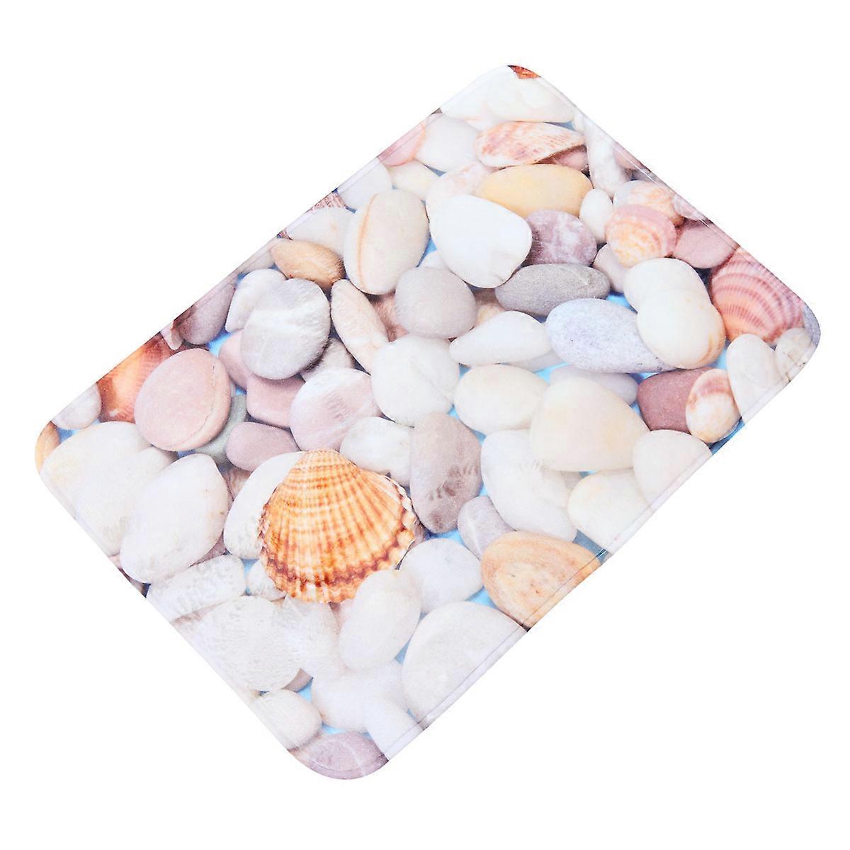 Bathroom Floor Mat Beach Theme Decor Nonslip Bath Rugs Indoor Outdoor Use Rectangular Shape 1Pcs