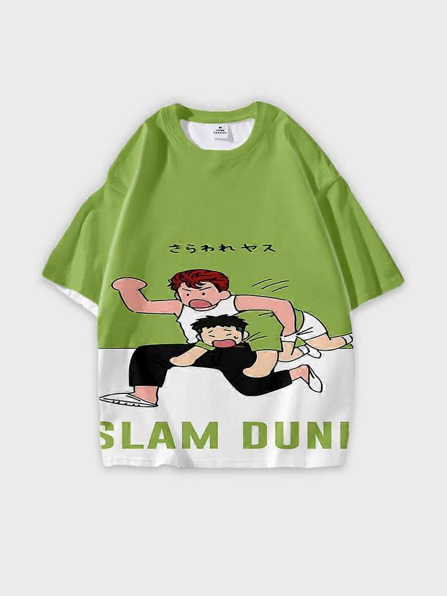 T-shirt round neck Role Pattern loose short sleeve C38