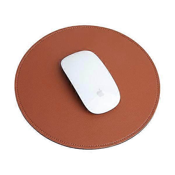 Mouse pad, double-sided mouse pads Small round PU leather mouse pad with stitched edge Waterproof mouse pads for wireless computer mouse for office Ho