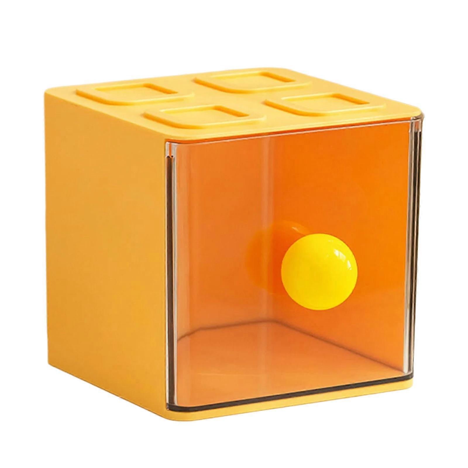 Stackable Teabag Storage Organizers With Slanted Drawer Large Capacity Wall Mountable Kitchen Countertop Space Saving Yellow