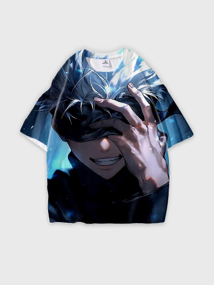 T-shirt round neck Character Pattern loose short sleeve P1304