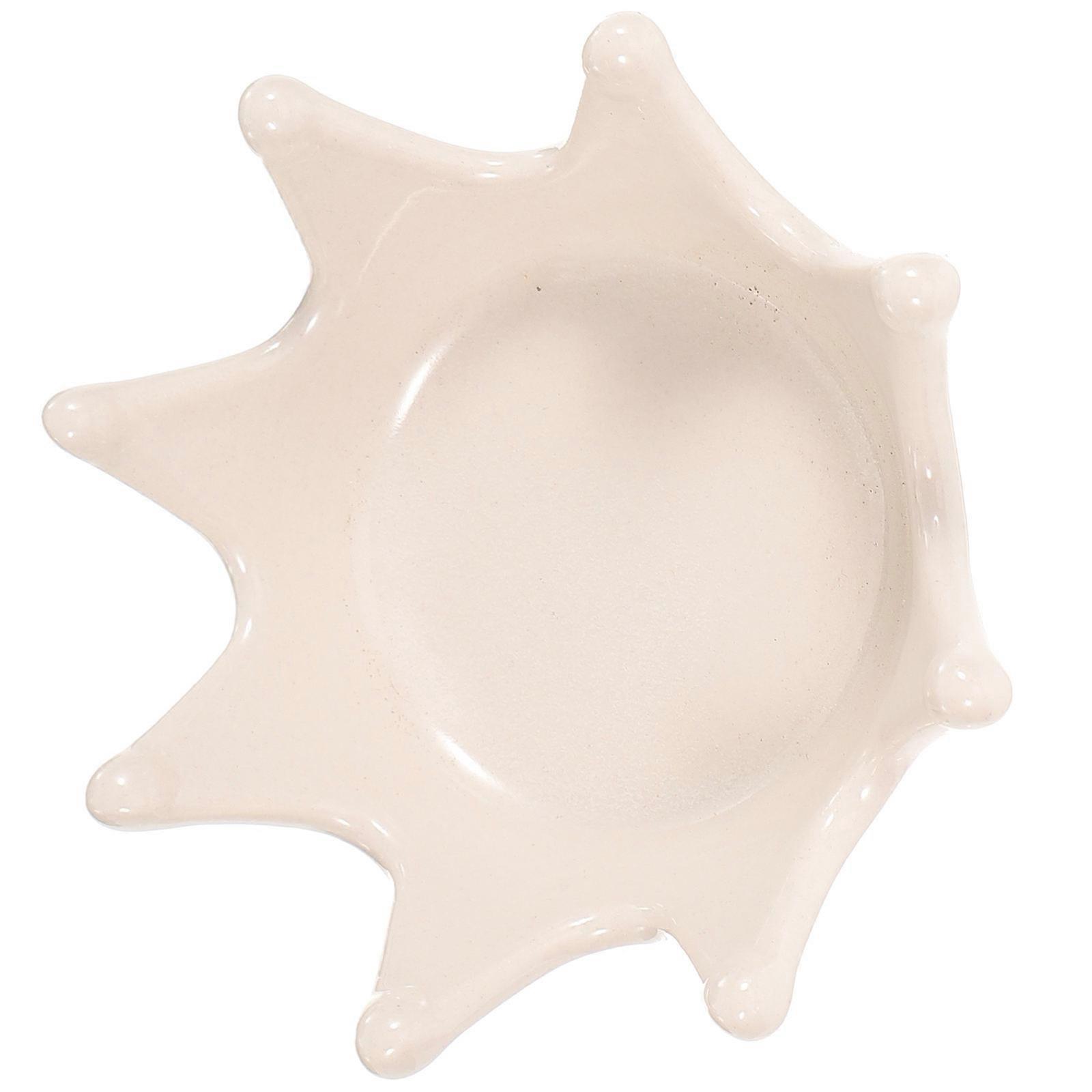 Seramik Taç Şekli Takı Tepsisi Tabak Biblo Tabak Yüzük Tabak Anahtarlık 1 Set