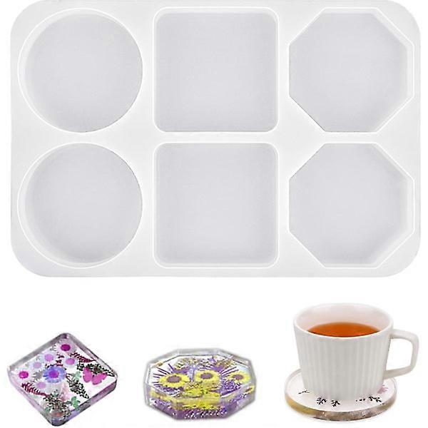 قالب سيليكون ذو 6 فتحات للوقايات ، قوالب سيليكون عميقة لراتنجات الايبوكسي ، قوالب كوستر