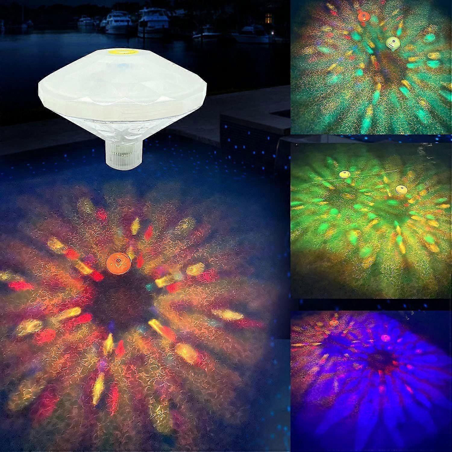 8.5x10.5cm Floating Pool Light - Waterproof Underwater LED Pond Lamp Diamond Design