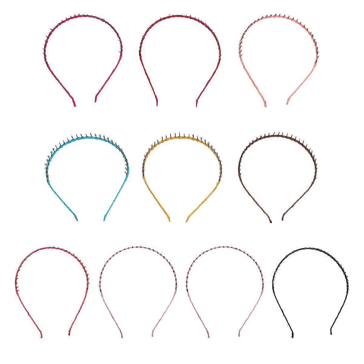 Fashion Elegant Wide Hairbands Photo Prop Headband for Women Mixed Color 14*12*1.7cm Lightweight 10Pack