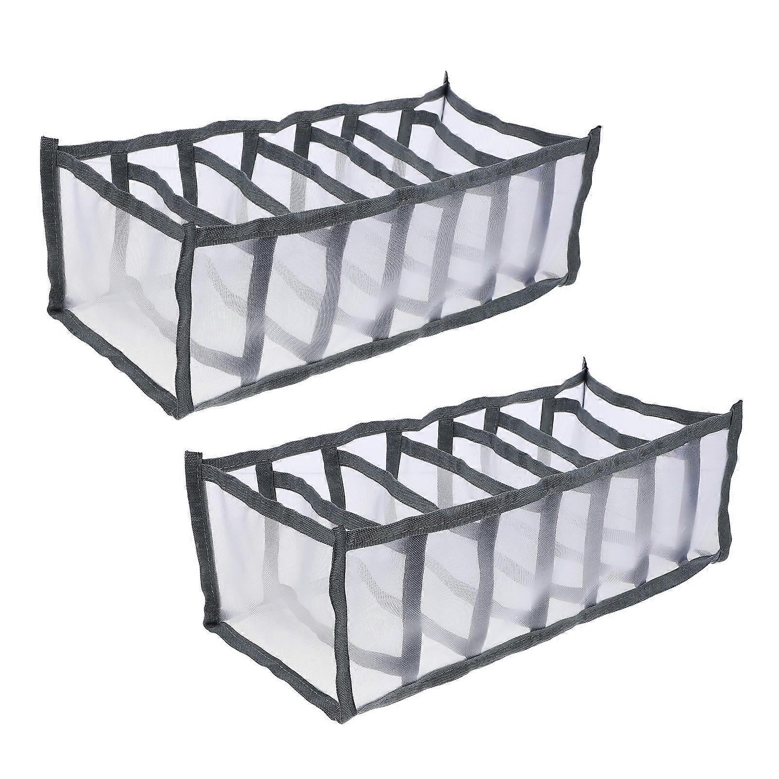 Mesh Wardrobe Clothes Organizer with Portable Storage Box for Space Saving Clothing and Jeans Storage – Grey