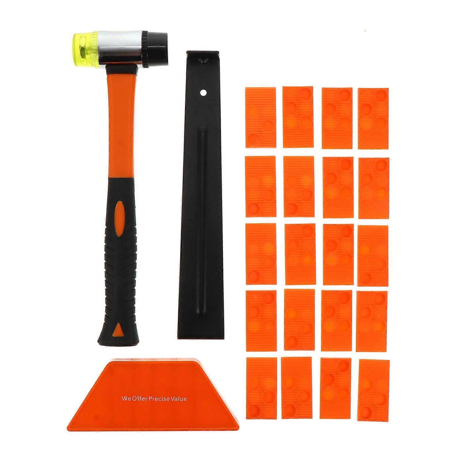 Wood Floor Installation Tool Kit with Durable Plastic and Steel Materials for Home Use Orange 1 Set