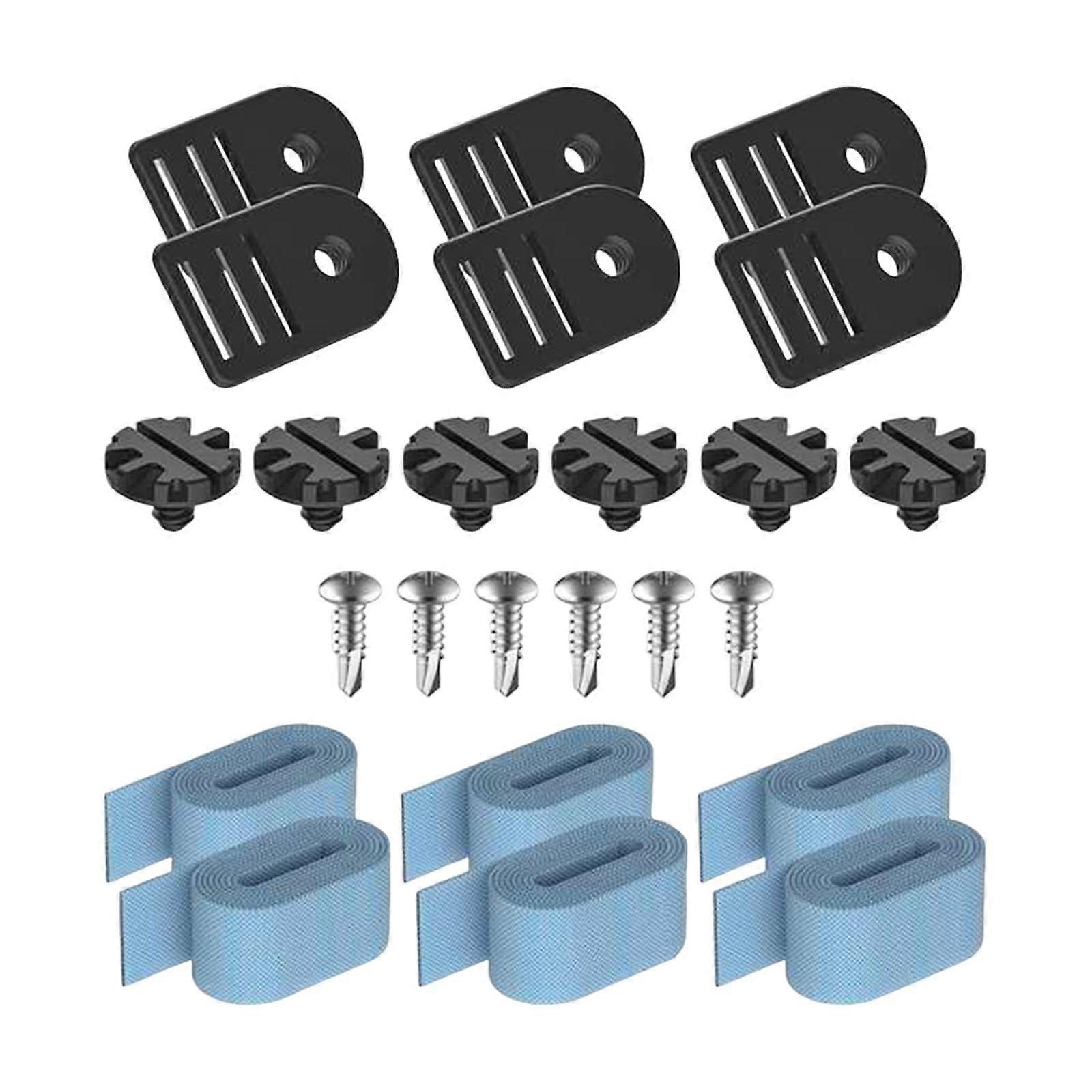 Solar Pool Cover Straps and Clips Set of 6 for Securing Above Ground or Inground Covers