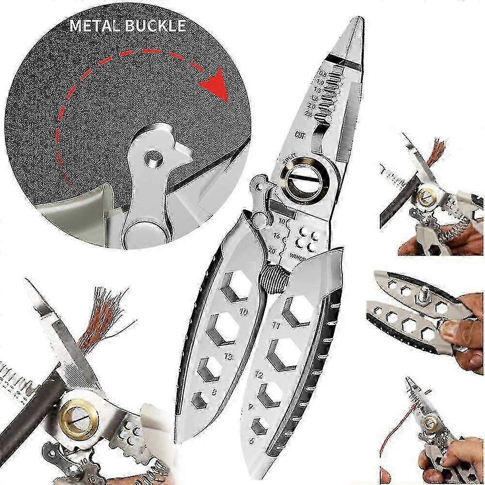 2025 Heavy Duty Wire Stripper Multifunction Tool Wire Cutter For Stripping, Crimping, Winding, Splitting, Clamping, And Wrenching