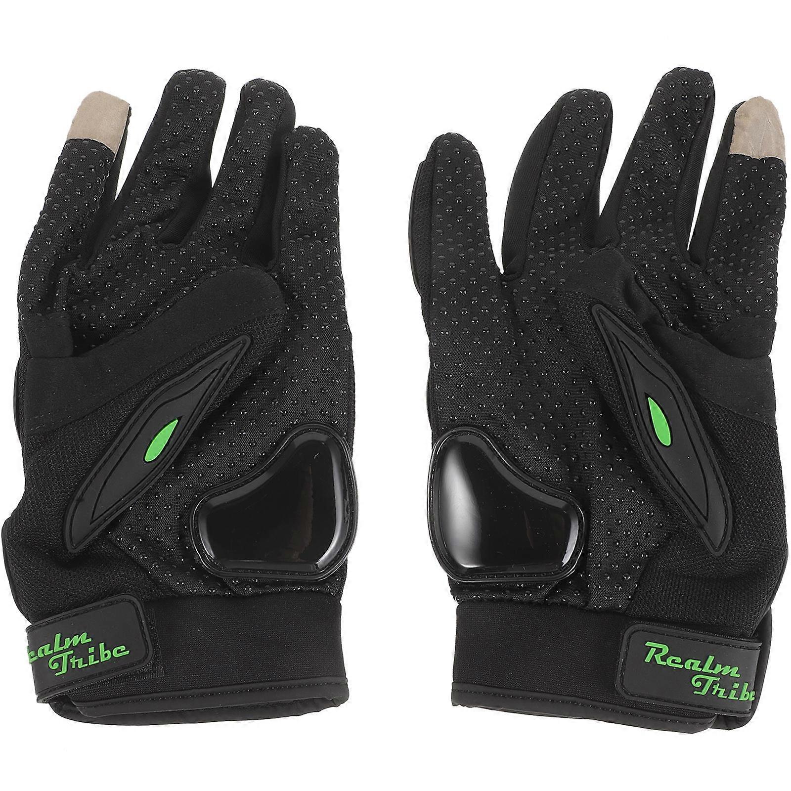 Outdoor Gloves 2Pcs Male Riding Gloves Breathable Touchscreen Compatible Green Cloth Designed For Protective Riding Activities