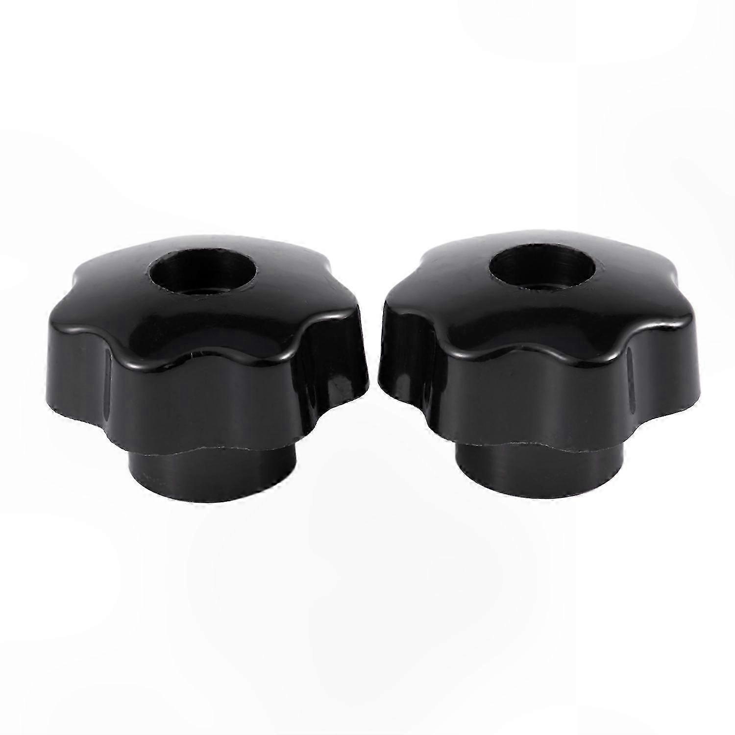 2-Pack 50mm Star-Shaped Plastic Clamping Knobs with M10 Female Thread Nuts