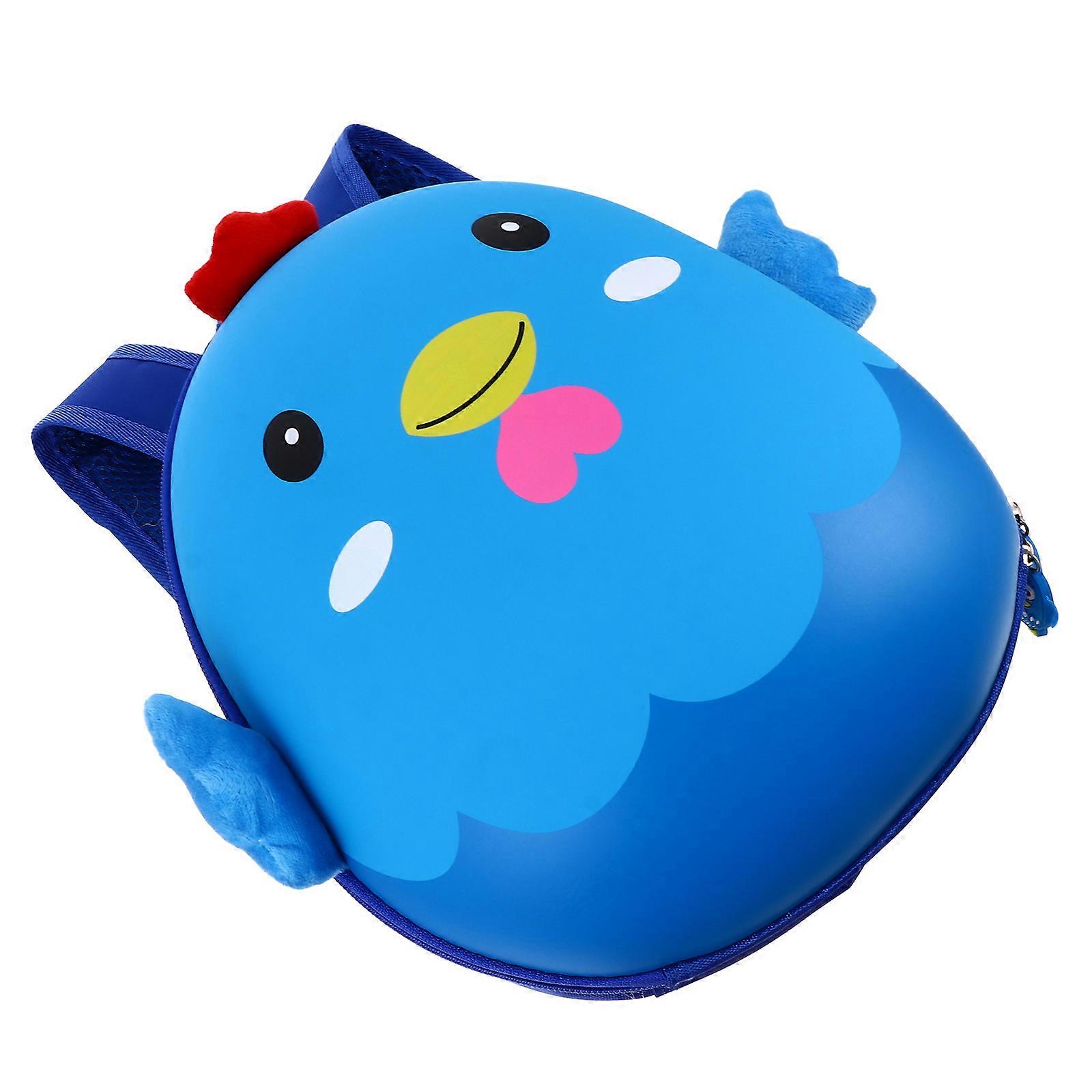 Children Cartoon Chicken Eggshell Backpack Blue with Durable Storage Function