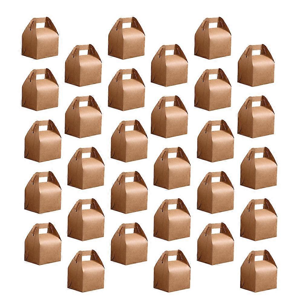 30 Pcs Kraft Paper Foldable Candy Packaging Tote Bags for Party Favors Sweet Container Home Shop Gift Small Size