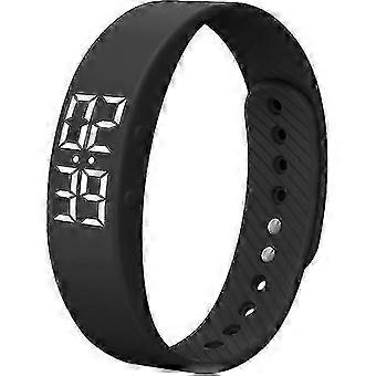 Fitness Tracker Watch Without Smartphone No Bluetooth No APP USB Charge Pedometer Sports Digital White Wristwatch,Black