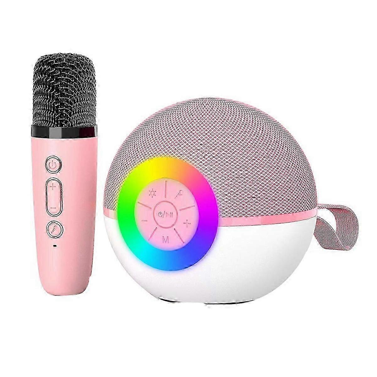 Mini Karaoke Machine Speaker , Portable Bluetooth Microphone Song Toys with LED Light, Chritmas Birthday Gift for Kids,B Edition 0801
