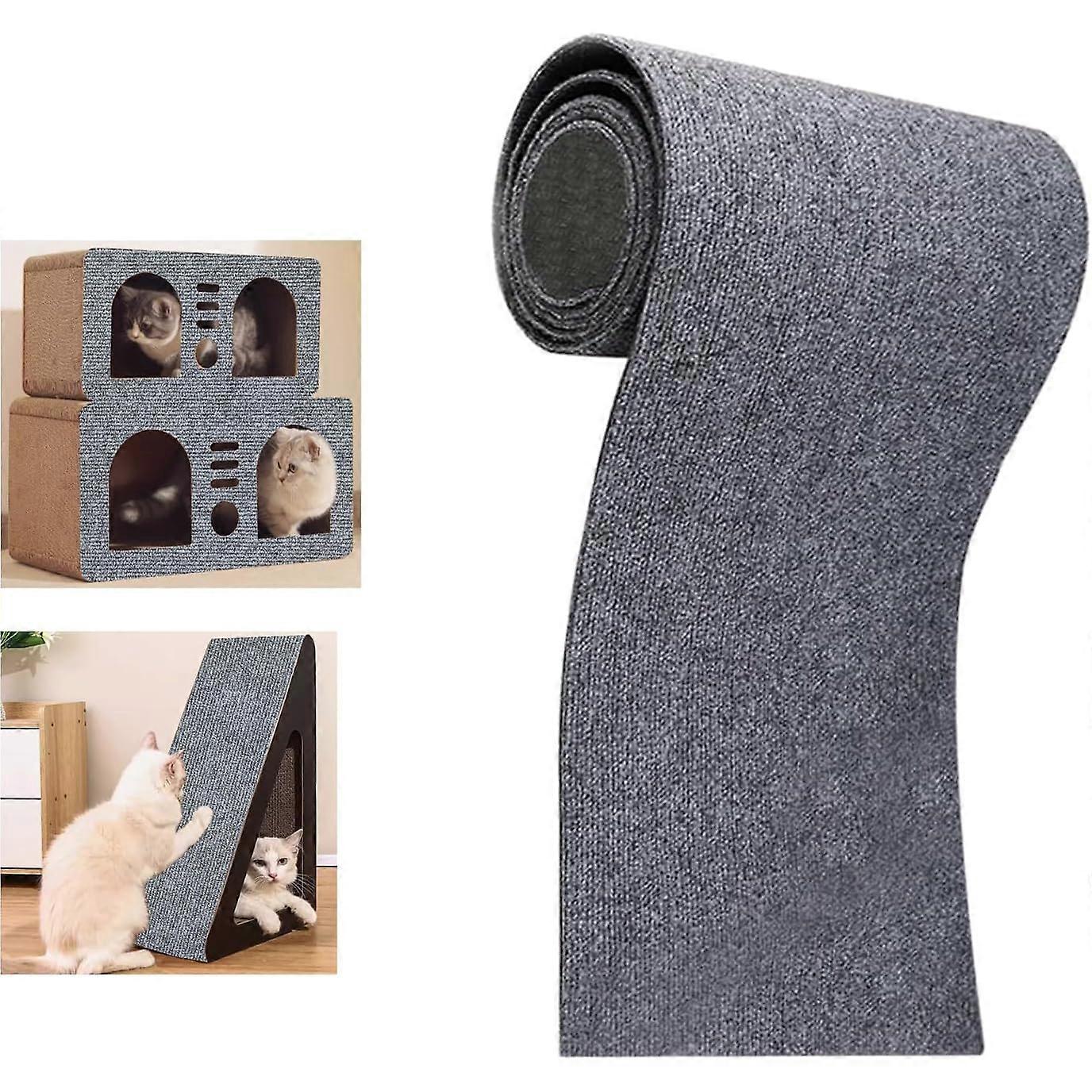 SelfAdhesive Cat Scratching Mat, Cutable for Sofa, Wall Furniture (Dark Grey)